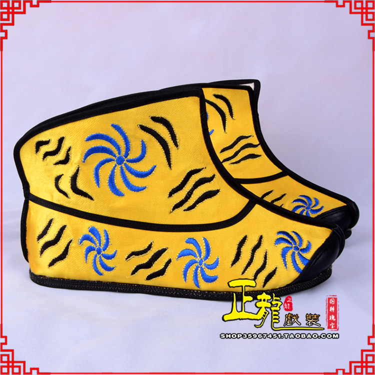 皇姑.美猴王靴子虎纹靴金黄快靴 猴鞋